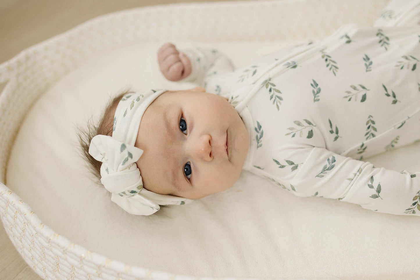 Knotted Headband - Green Leaves - Mack & Harvie