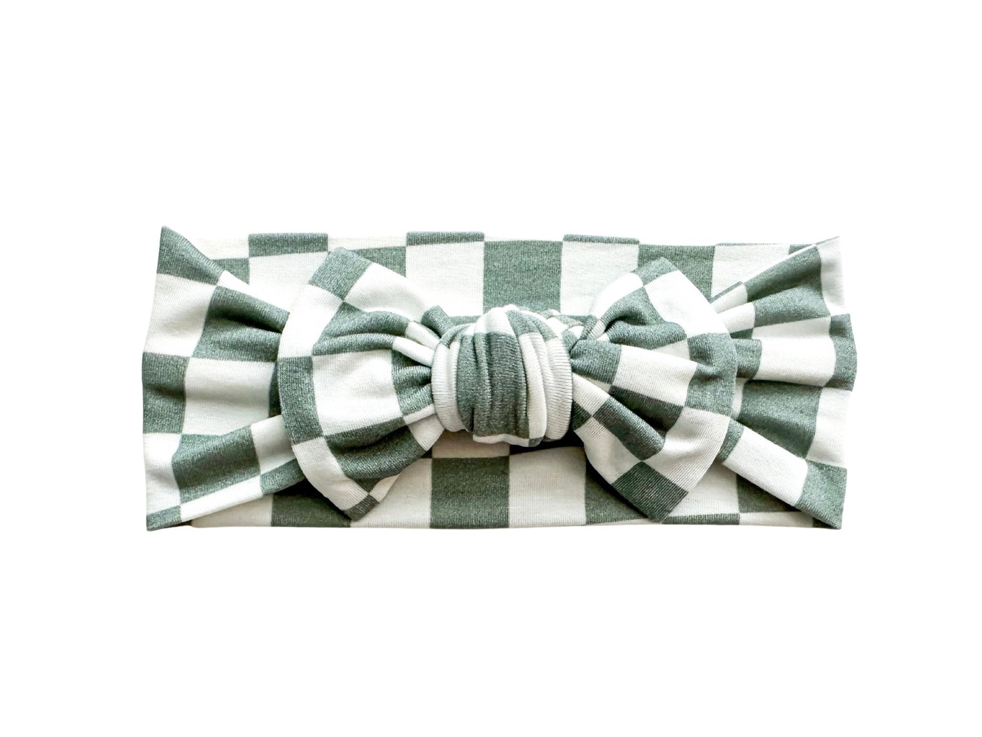 Knotted Headband - Jade Checkered - Mack & Harvie