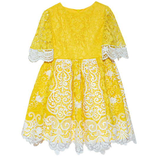 Lace and Yellow Party Dress - Mack & Harvie