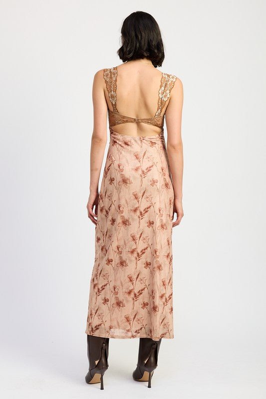 LACE CONTRAST MAXI DRESS - Mack & Harvie