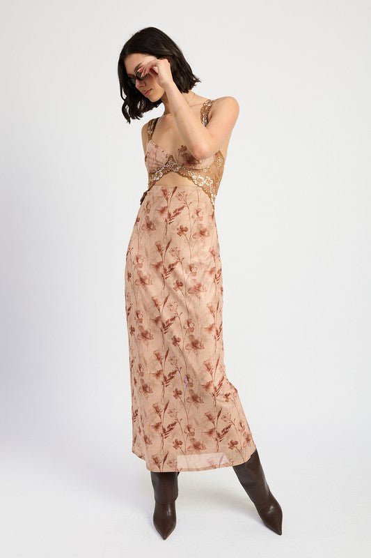 LACE CONTRAST MAXI DRESS - Mack & Harvie