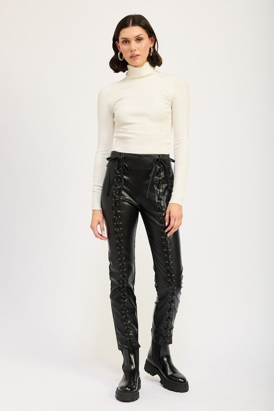 LACE UP LEATHER TROUSERS - Mack & Harvie