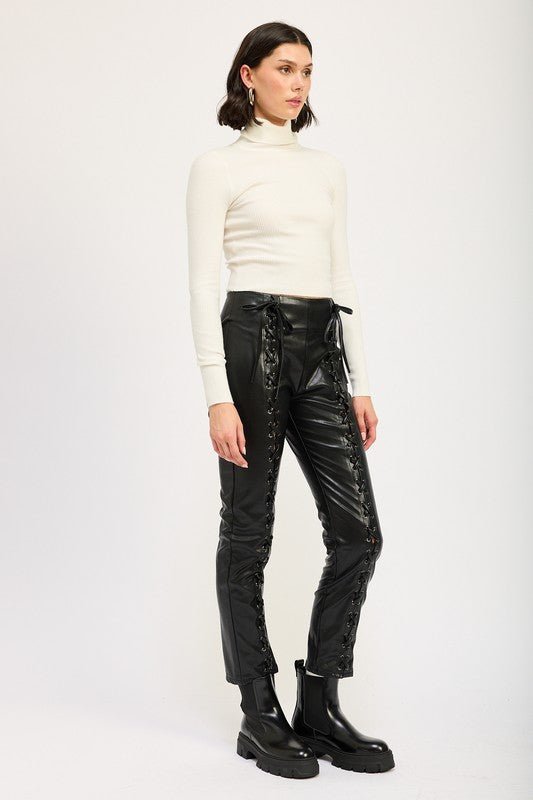 LACE UP LEATHER TROUSERS - Mack & Harvie