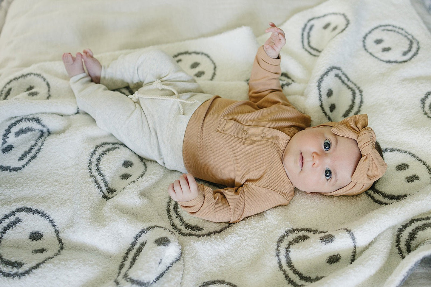 Latte Bamboo Snap Long Sleeve Ribbed Bodysuit - Mack & Harvie