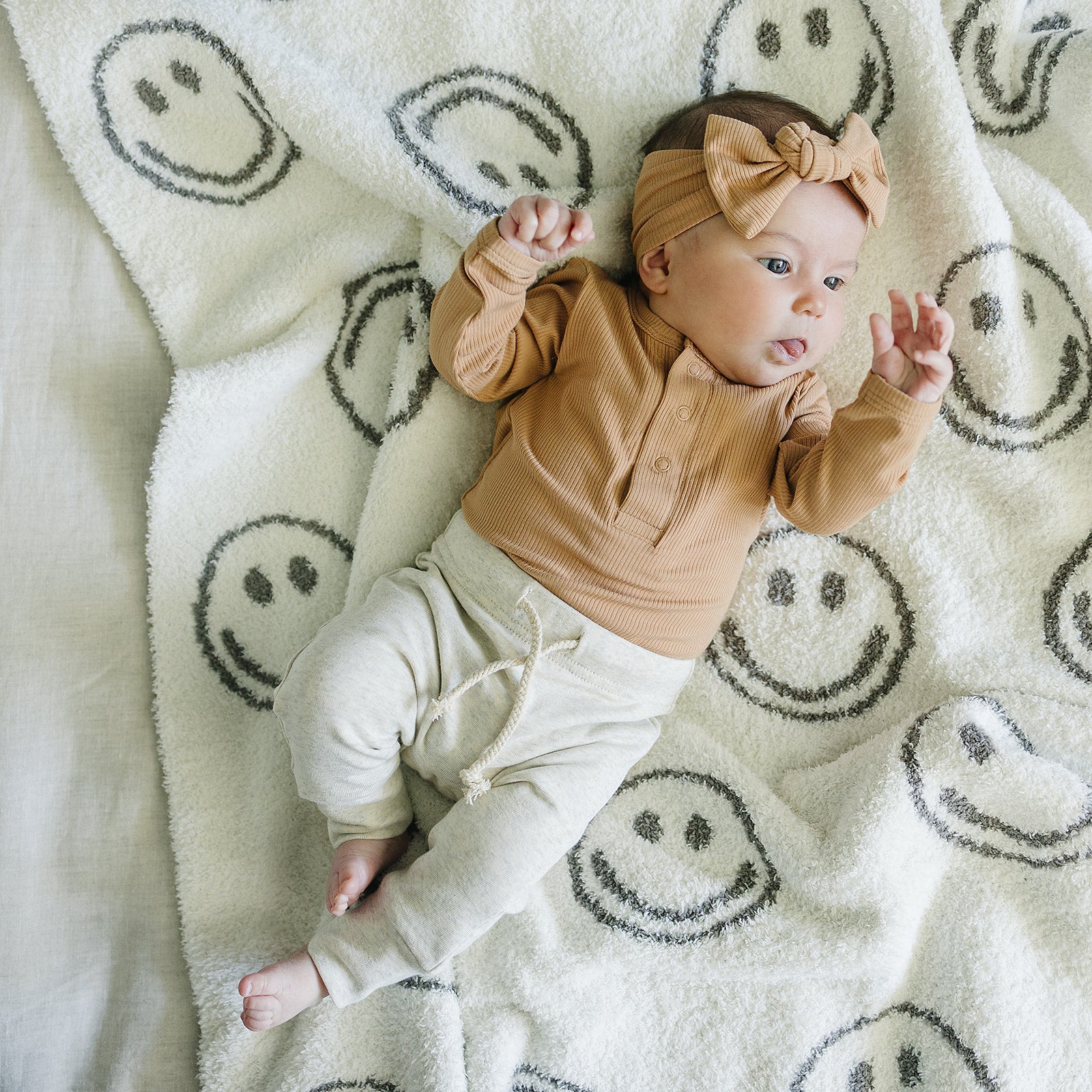 Latte Bamboo Snap Long Sleeve Ribbed Bodysuit - Mack & Harvie