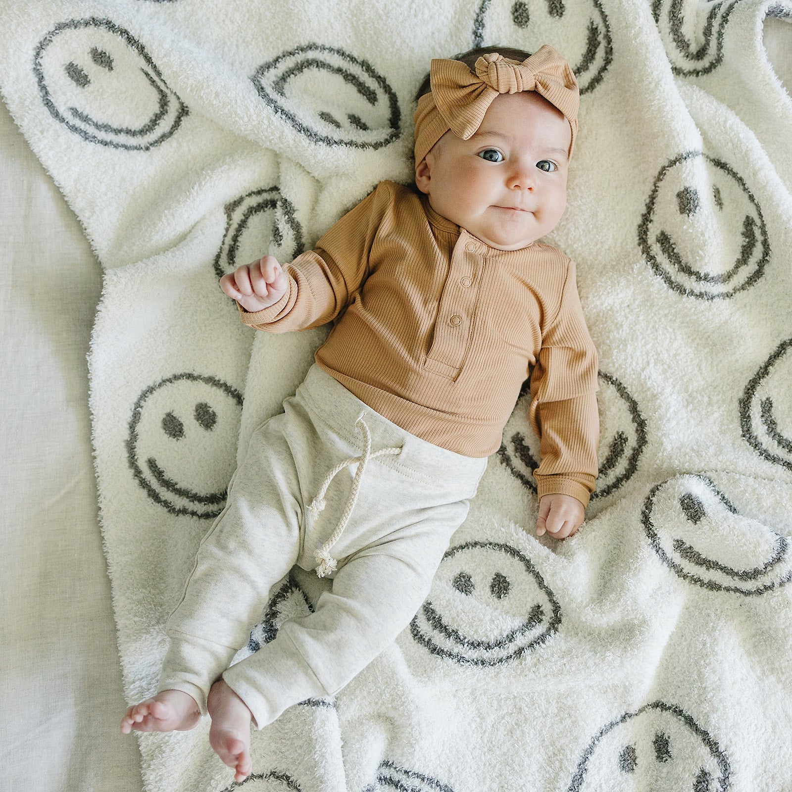 Latte Bamboo Snap Long Sleeve Ribbed Bodysuit - Mack & Harvie