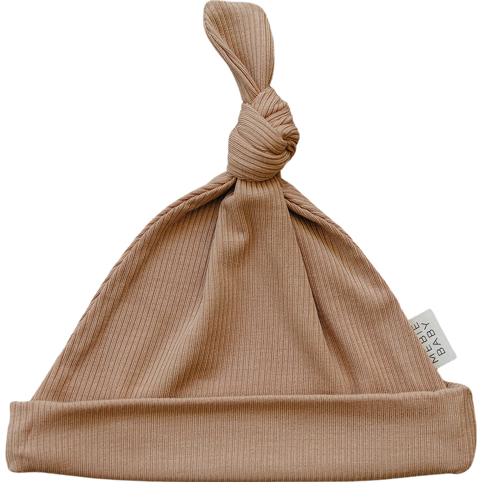 Latte Ribbed Bamboo Newborn Knot Hat - Mack & Harvie