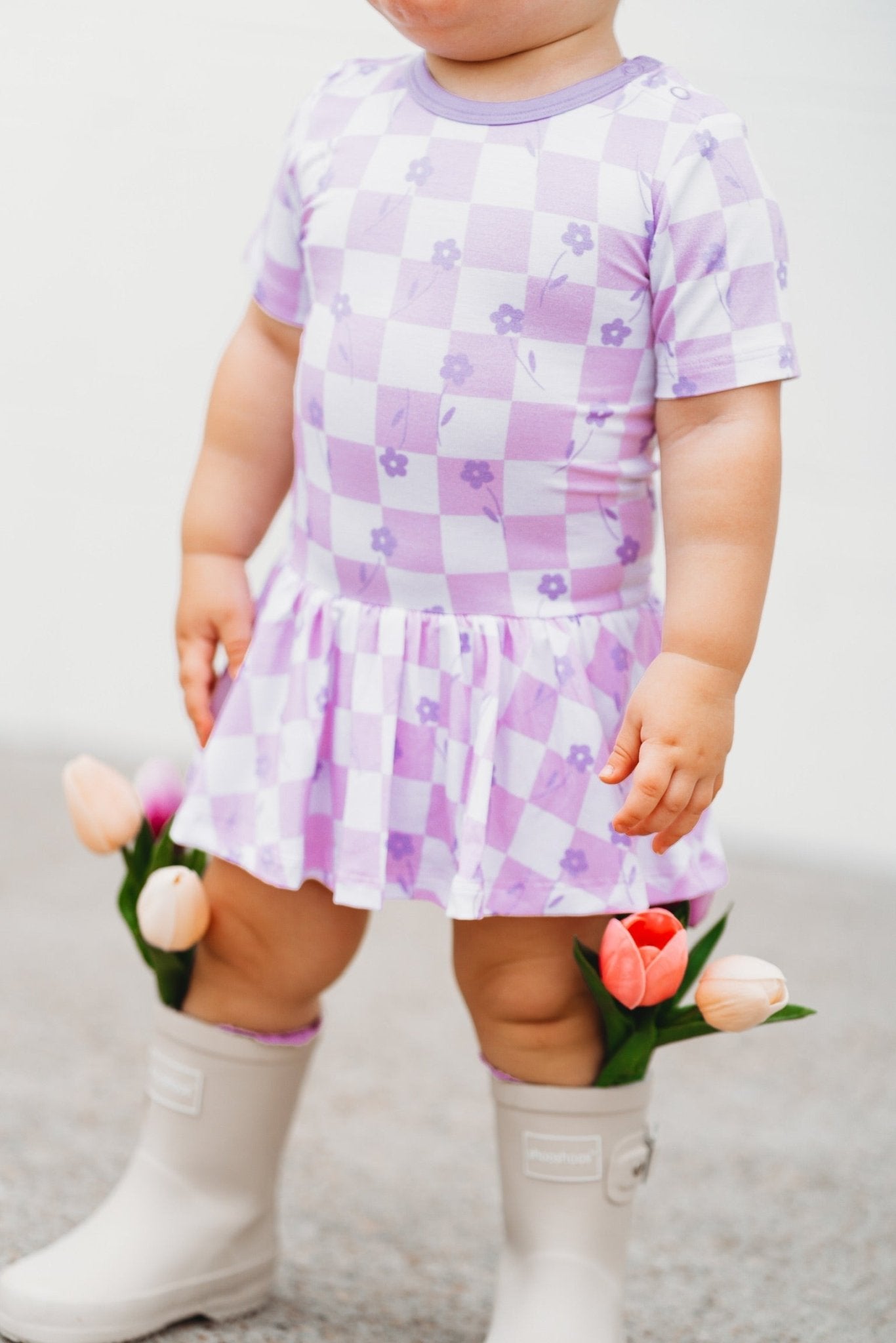 LAVENDER DAISIEZzz DREAM BODYSUIT DRESS - Mack & Harvie