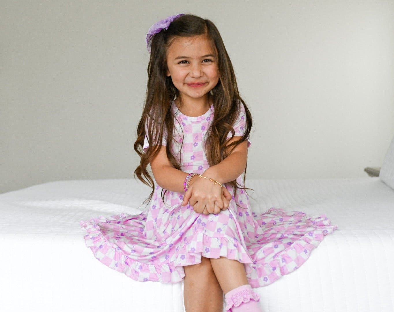 LAVENDER DAISIEZzz DREAM RUFFLE DRESS - Mack & Harvie