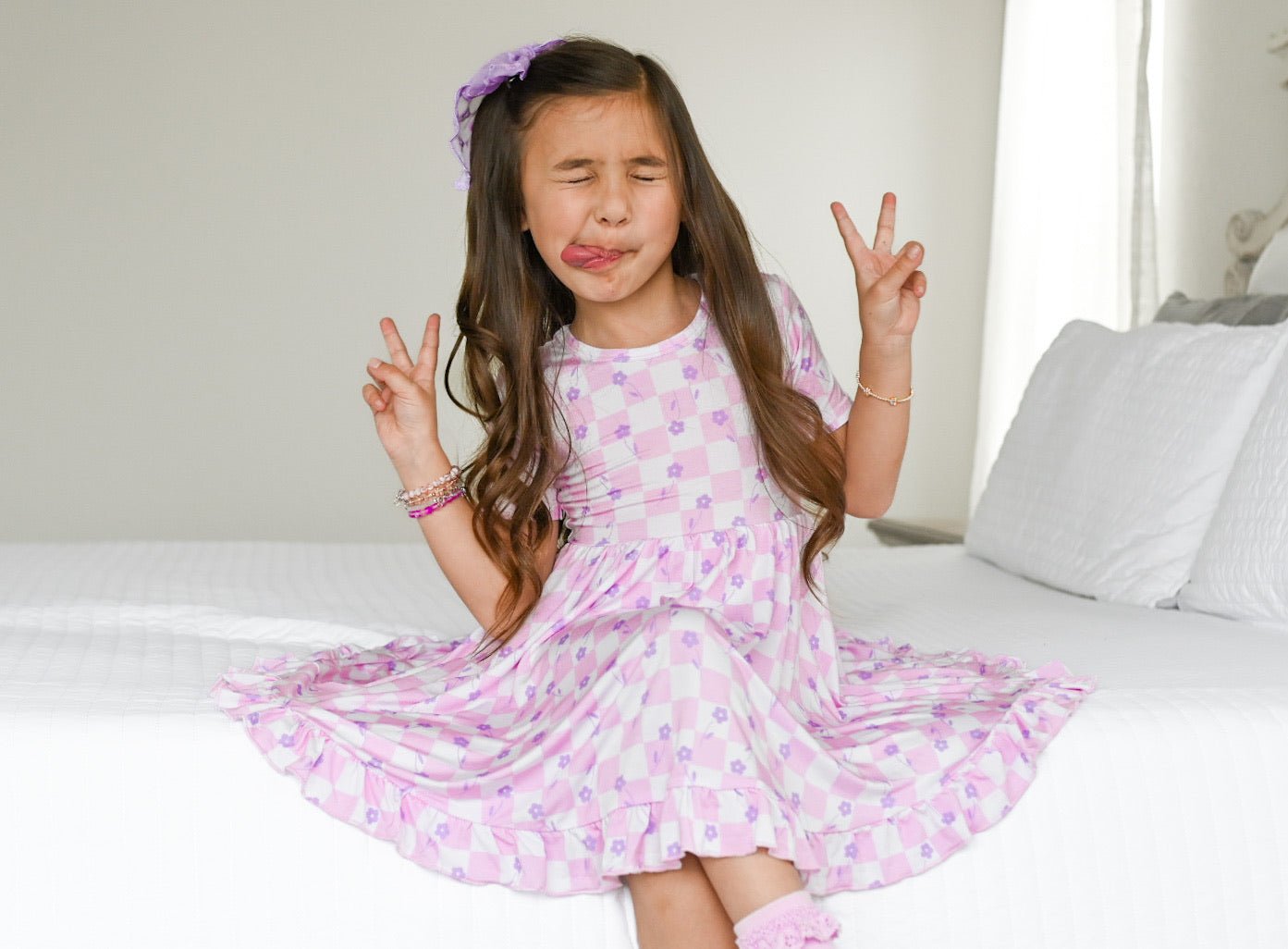 LAVENDER DAISIEZzz DREAM RUFFLE DRESS - Mack & Harvie