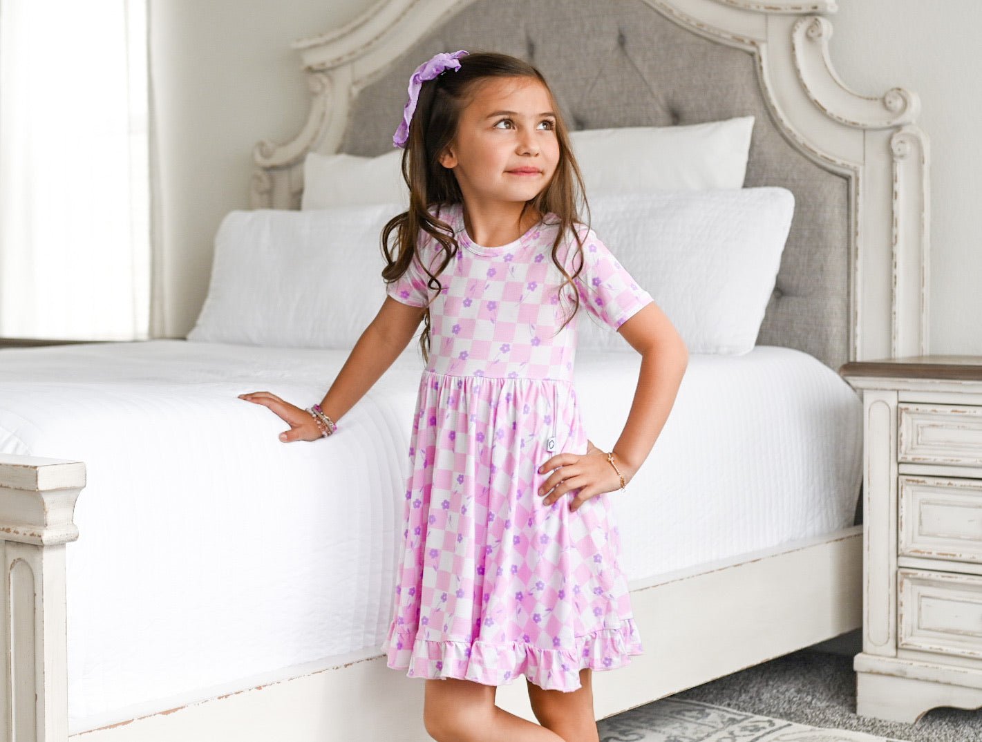 LAVENDER DAISIEZzz DREAM RUFFLE DRESS - Mack & Harvie