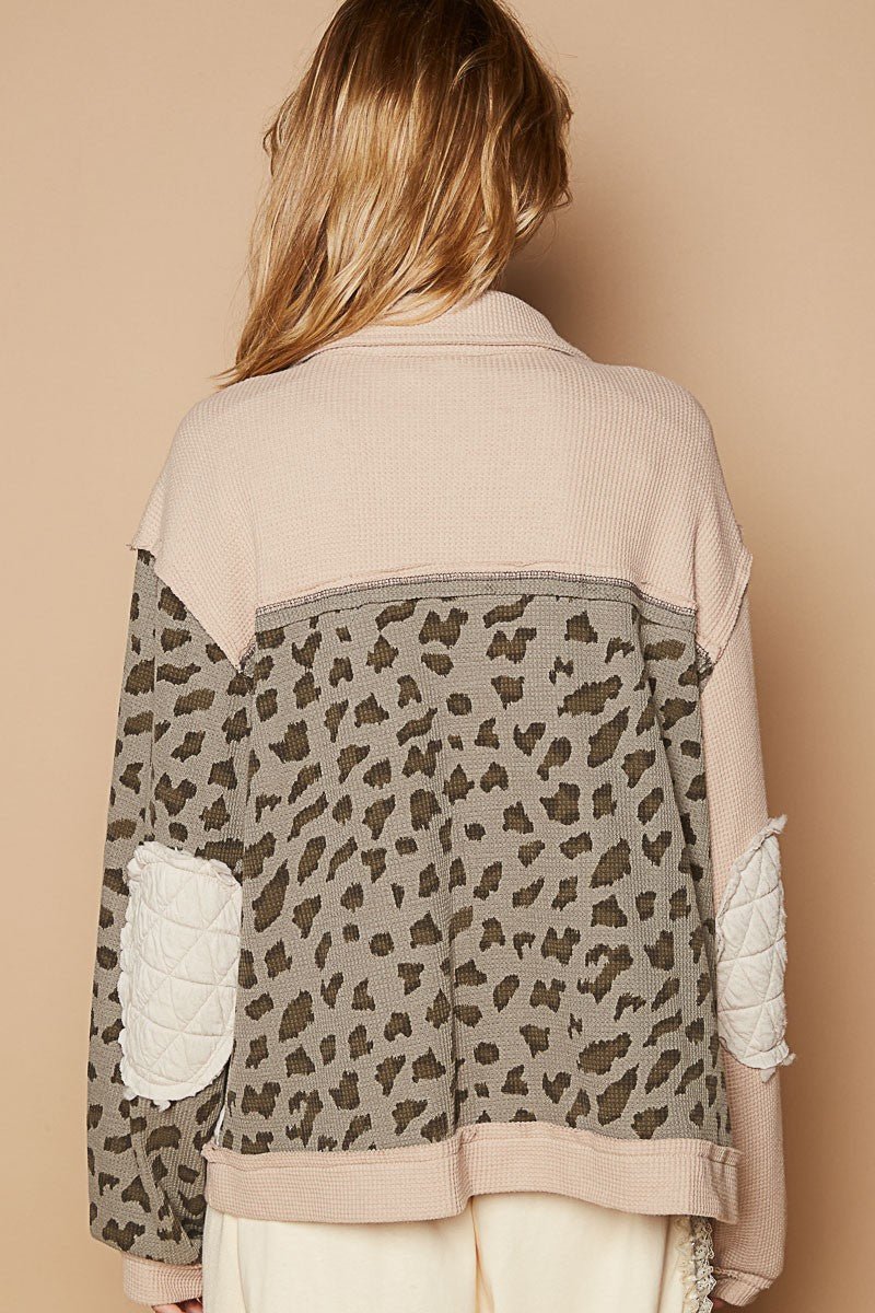 Leopard Exposed Seam Button Up Quilted Jacket - Mack & Harvie