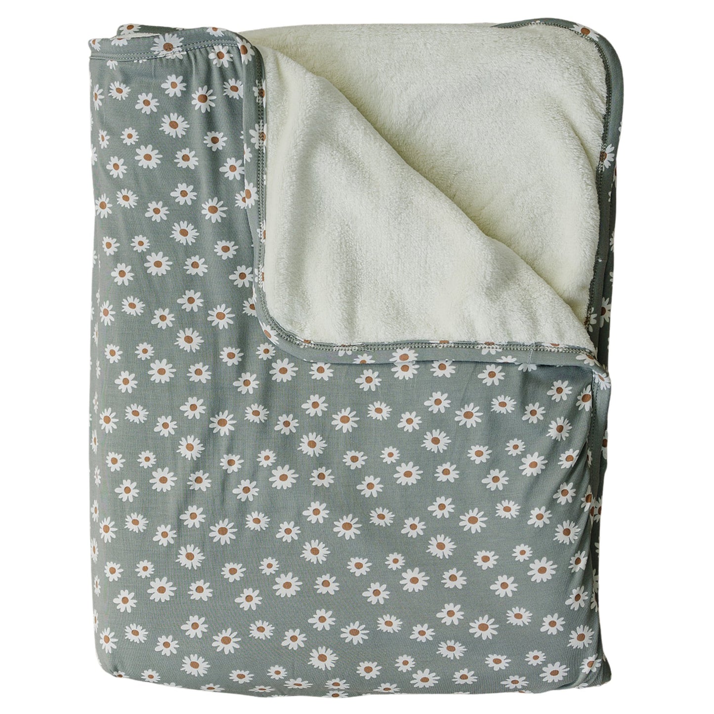 Light Green Daisy Bamboo Fleece Quilt - Mack & Harvie