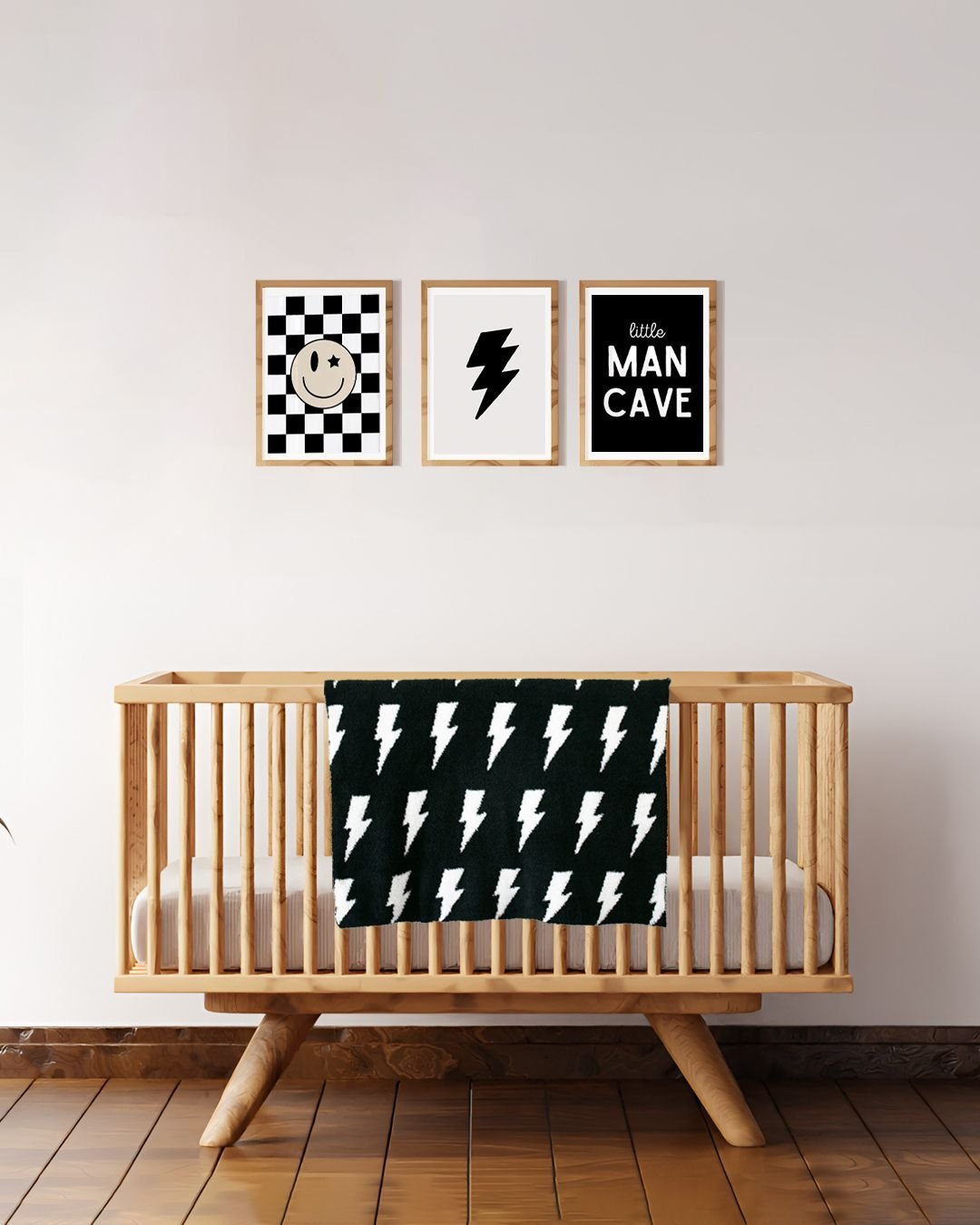 Lightning Bolt Fuzzy Blanket | Black - Mack & Harvie