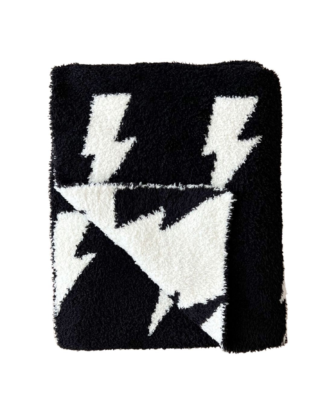 Lightning Bolt Fuzzy Blanket | Black - Mack & Harvie