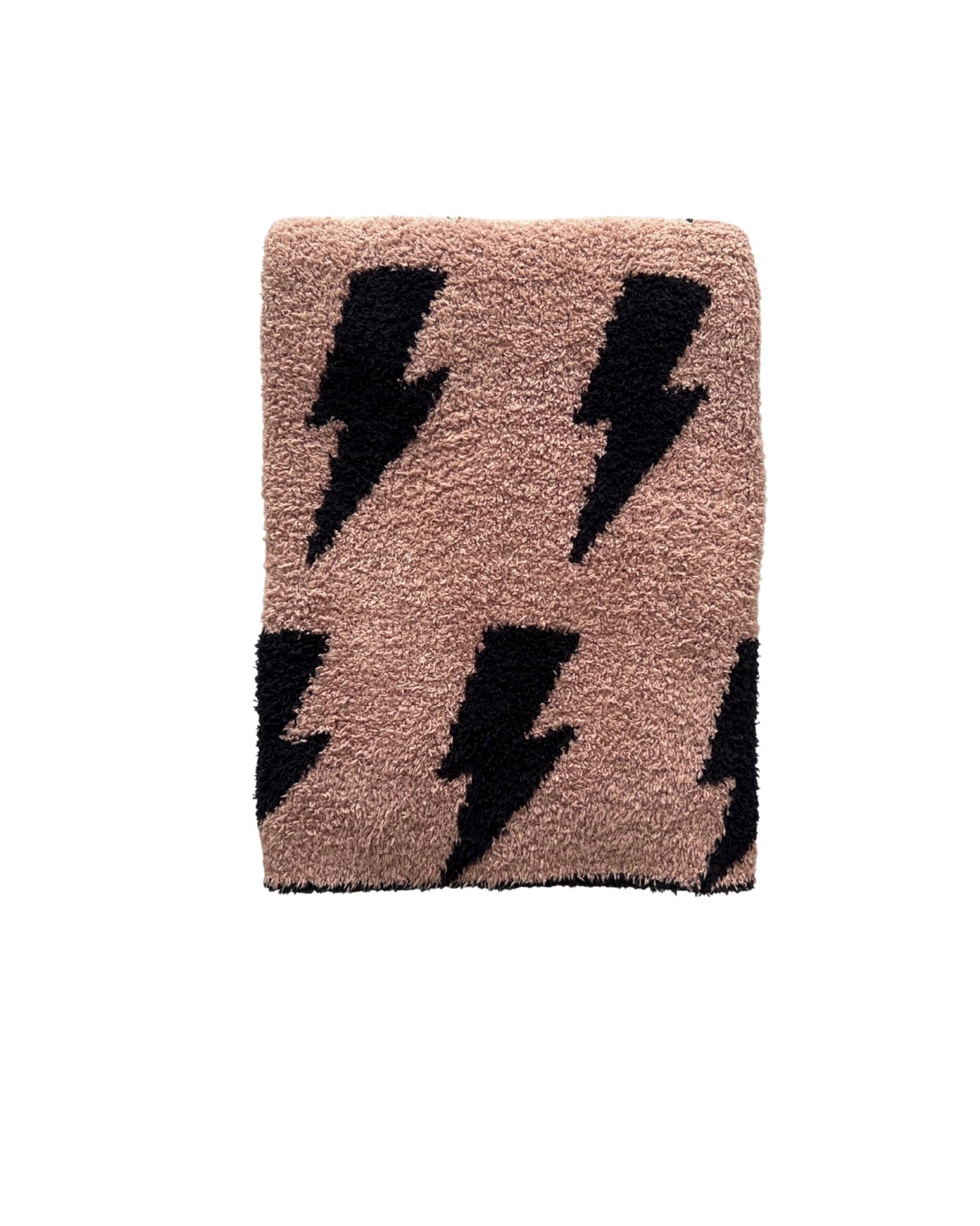 Lightning Bolt Fuzzy Blanket | Mocha - Mack & Harvie