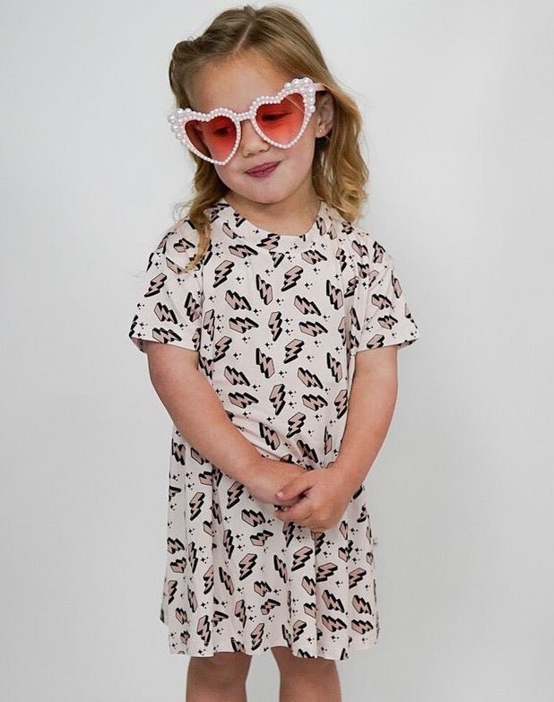 Lightning Bolt Toddler T - shirt Dress - Mack & Harvie