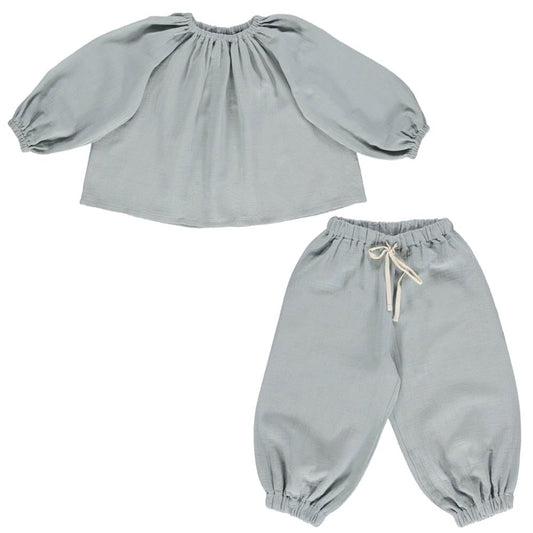 Liilu Blouse & Lou Pants - Aqua Grey - Mack & Harvie