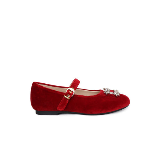 Lila Velvet Shoes in Red - Mack & Harvie