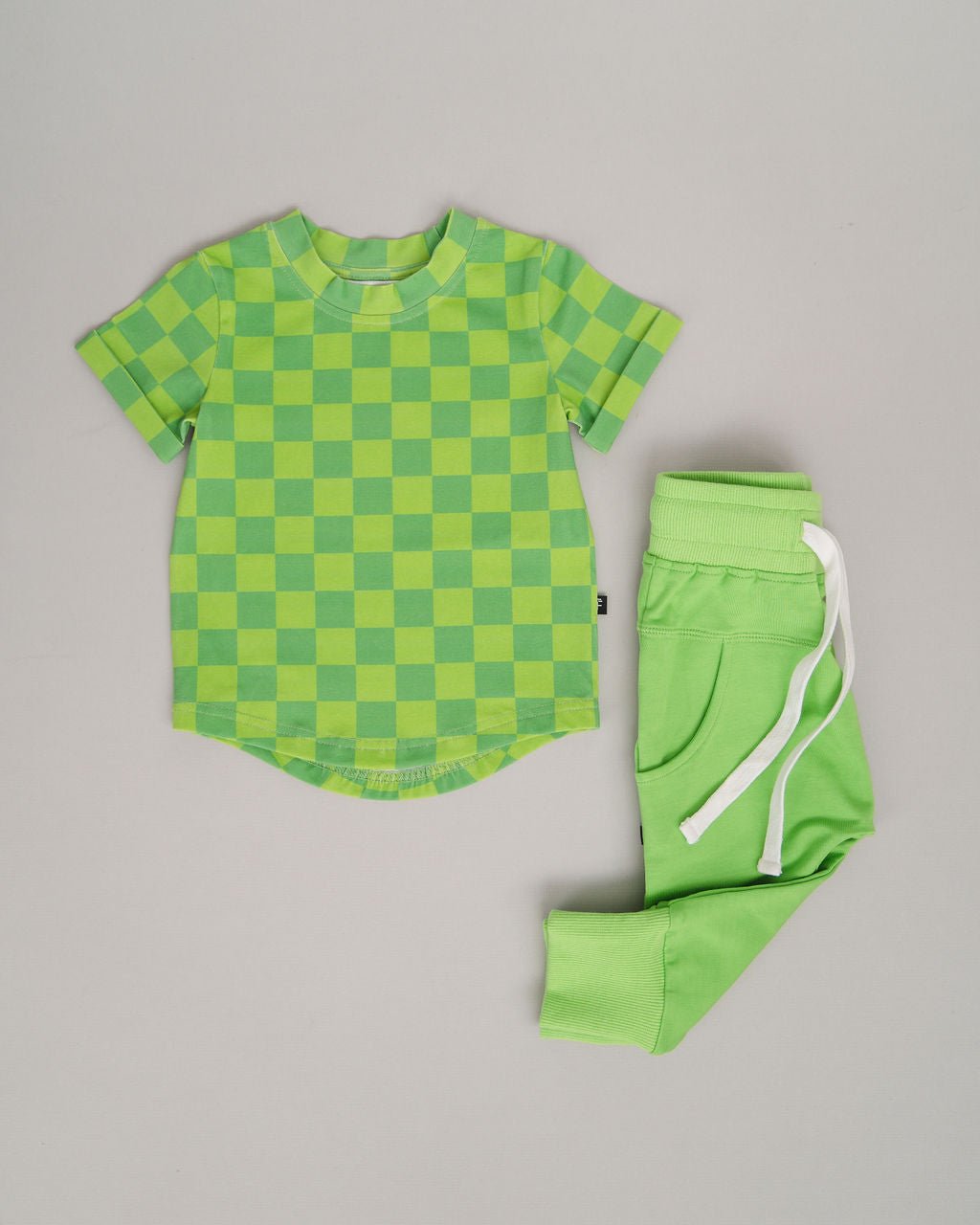 Lime Checkers Kids Tee - Mack & Harvie