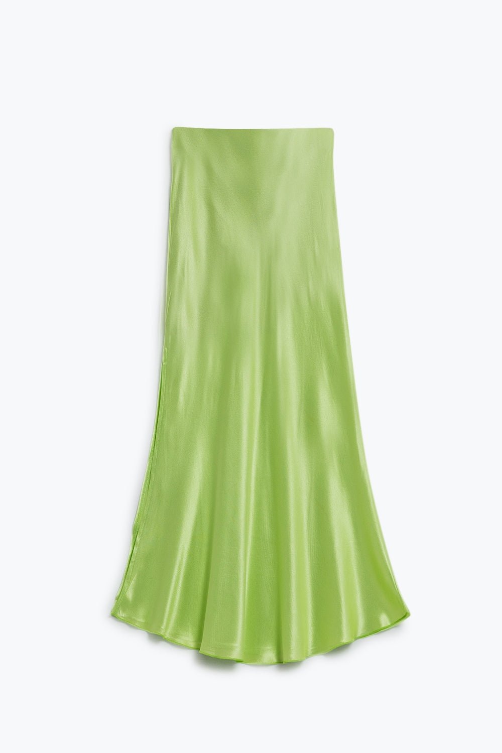 Lime Maxi Silk Skirt With Side Slit - Mack & Harvie