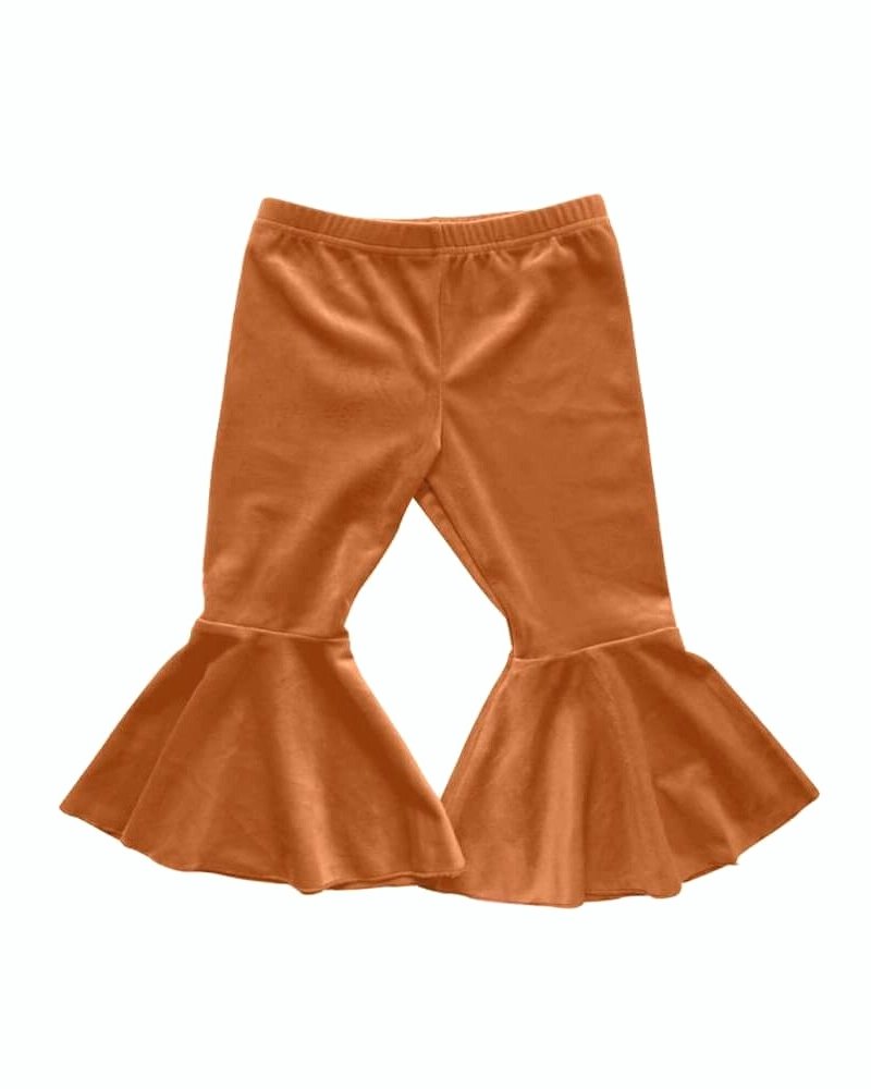 Lina Pleated Velour Bell Bottoms - Camel - Mack & Harvie