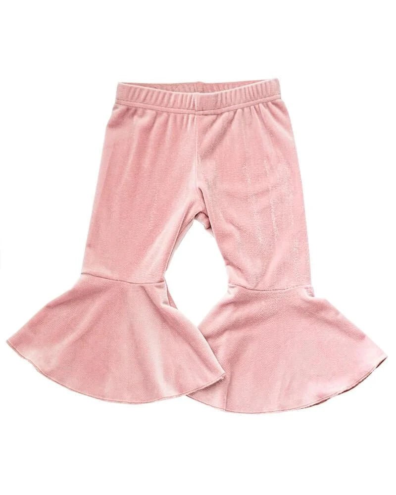 Lina Pleated Velour Bell Bottoms - Lollipop Pink - Mack & Harvie