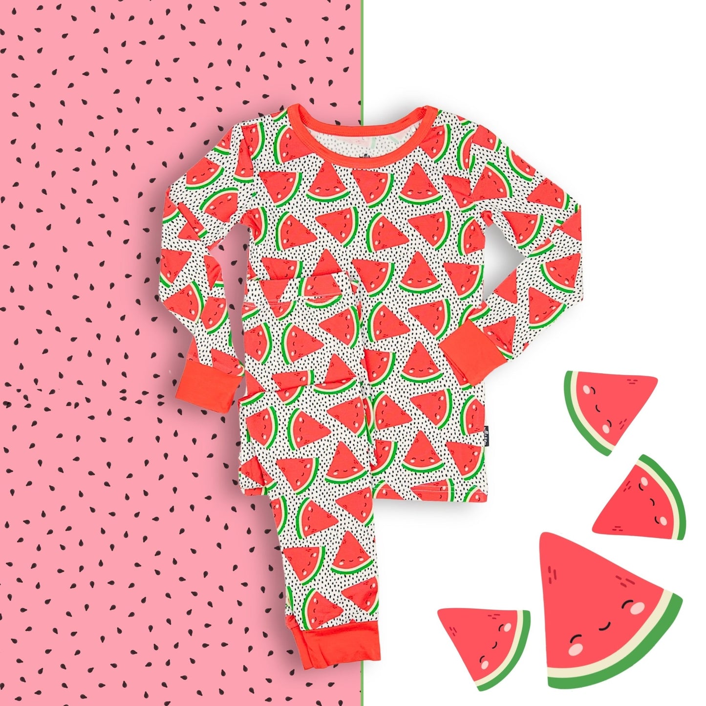 LONG SLEEVE 2 PIECE SETS - Kawaii Watermelon - Mack & Harvie