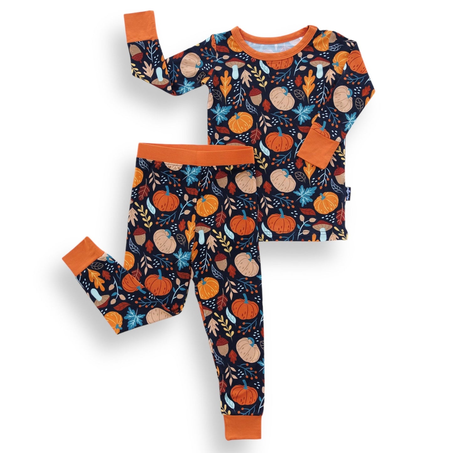 LONG SLEEVE 2 PIECE SETS - Pumpkin Leaves - Mack & Harvie