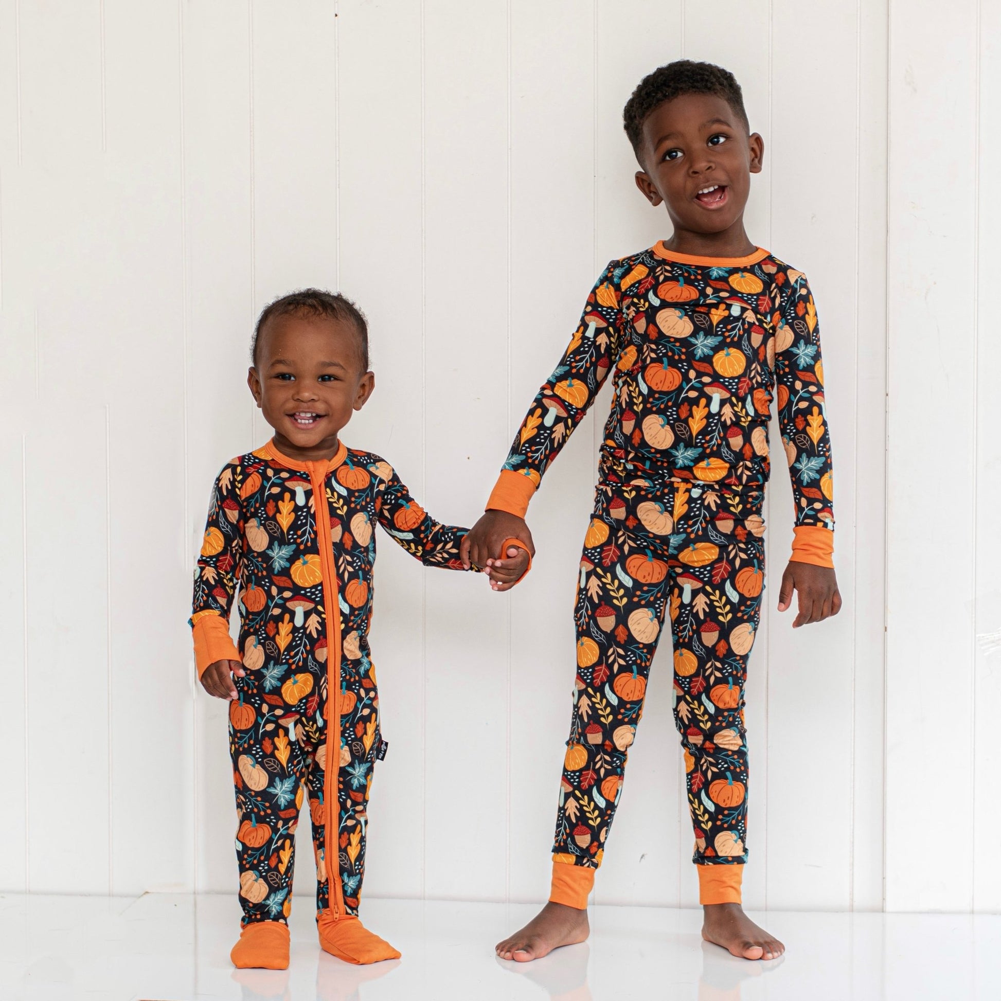 LONG SLEEVE 2 PIECE SETS - Pumpkin Leaves - Mack & Harvie