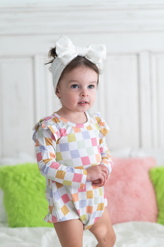 LUCKY CHARM CHECKS DREAM BUBBLE ROMPER - Mack & Harvie