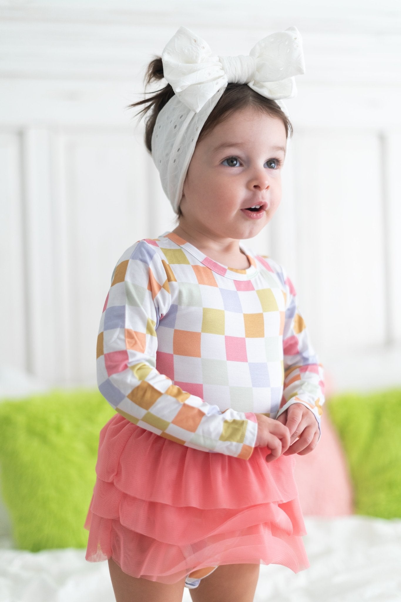 LUCKY CHARM CHECKS DREAM TUTU BODYSUIT DRESS - Mack & Harvie