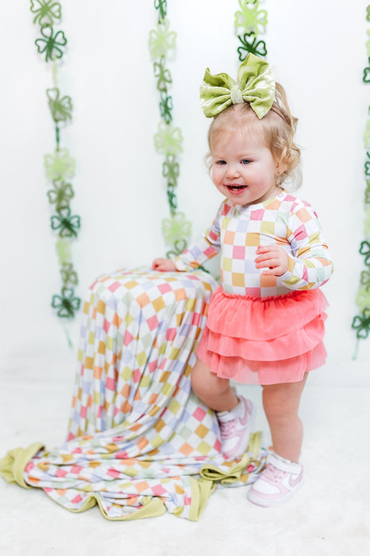 LUCKY CHARM CHECKS DREAM TUTU BODYSUIT DRESS - Mack & Harvie