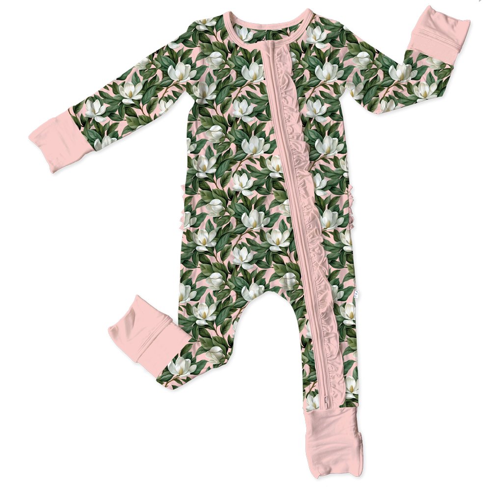 Magnolia Bamboo Ruffle Convertible Footie - Mack & Harvie