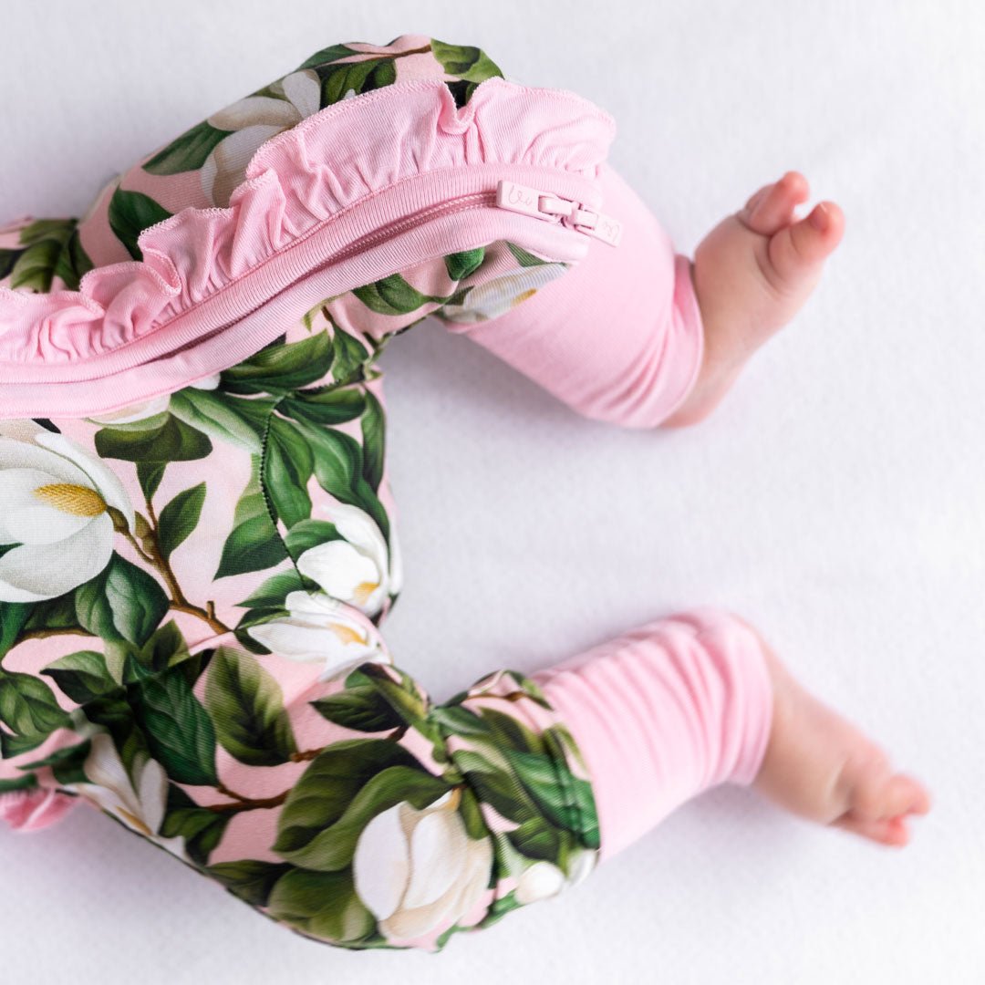 Magnolia Bamboo Ruffle Convertible Footie - Mack & Harvie