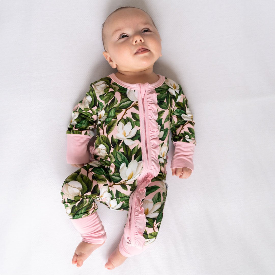 Magnolia Bamboo Ruffle Convertible Footie - Mack & Harvie