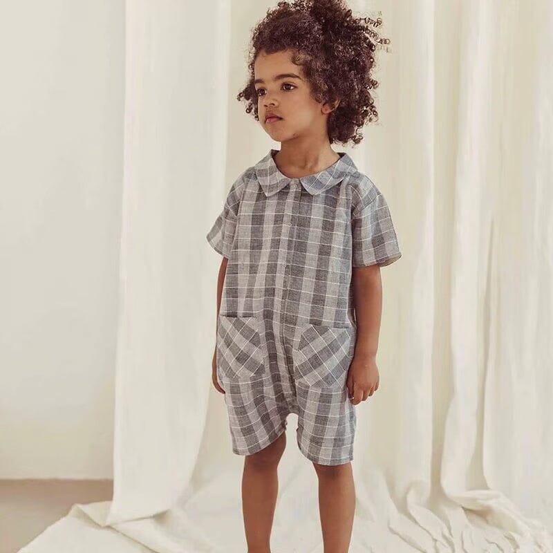 Malik Romper - Check Blue - Mack & Harvie