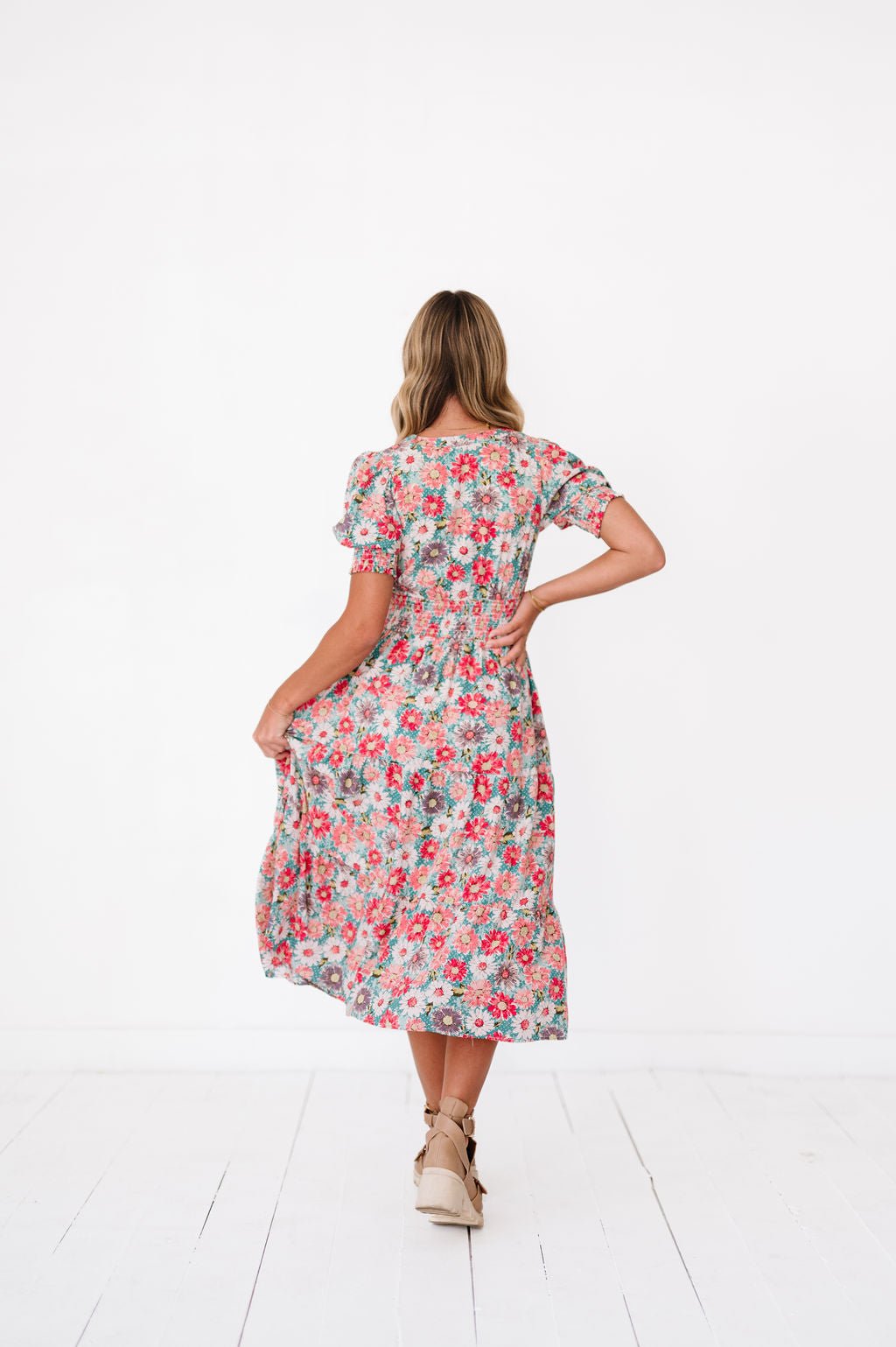 Margo Dress in Floral Teal - Mack & Harvie