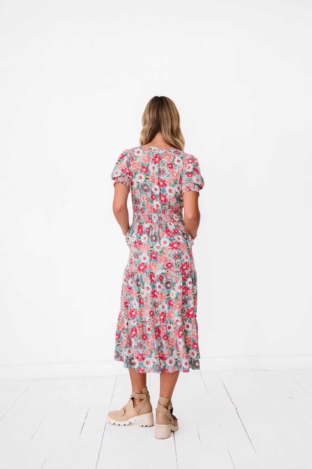 Margo Dress in Floral Teal - Mack & Harvie