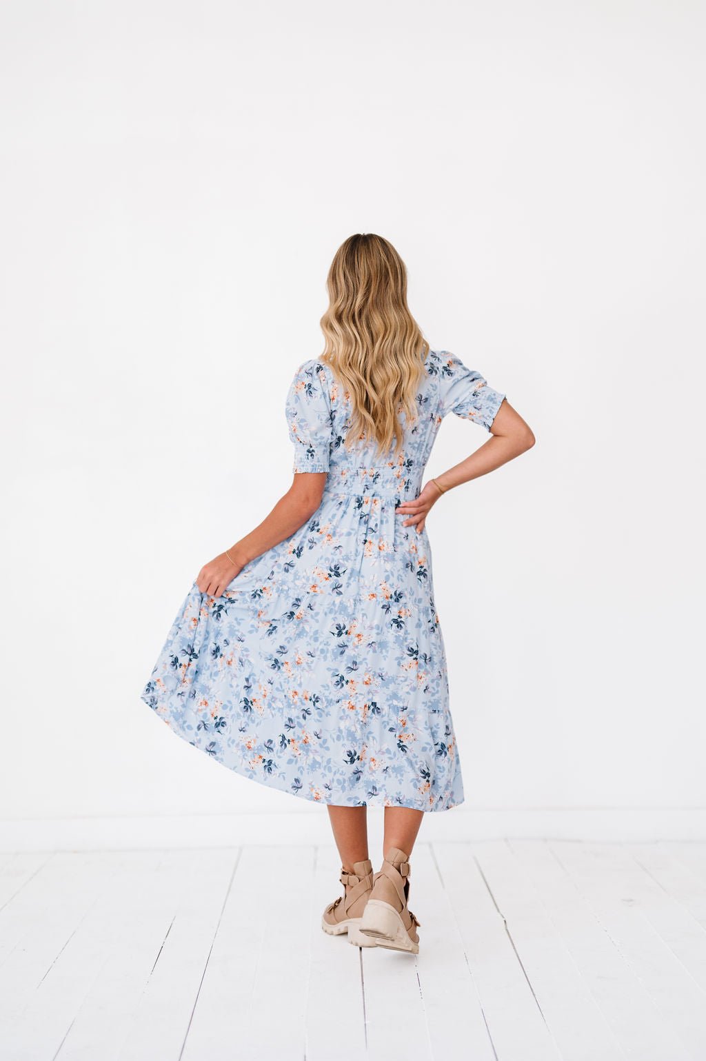 Margo Dress in Sky Blue - Mack & Harvie