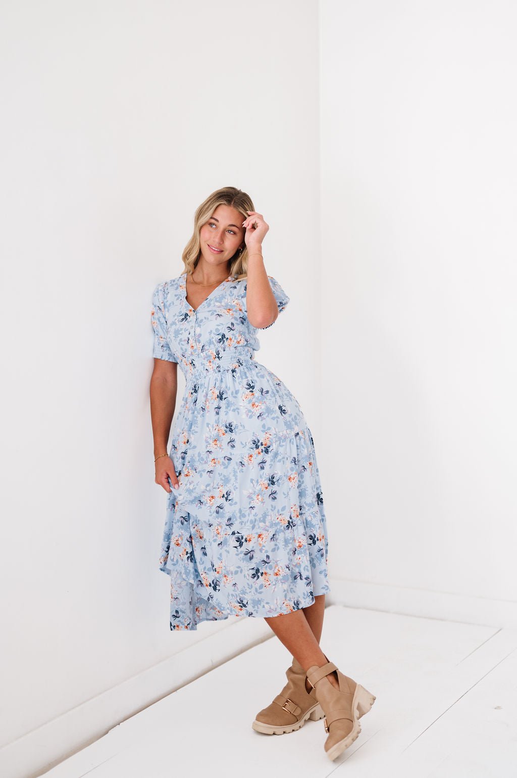 Margo Dress in Sky Blue - Mack & Harvie