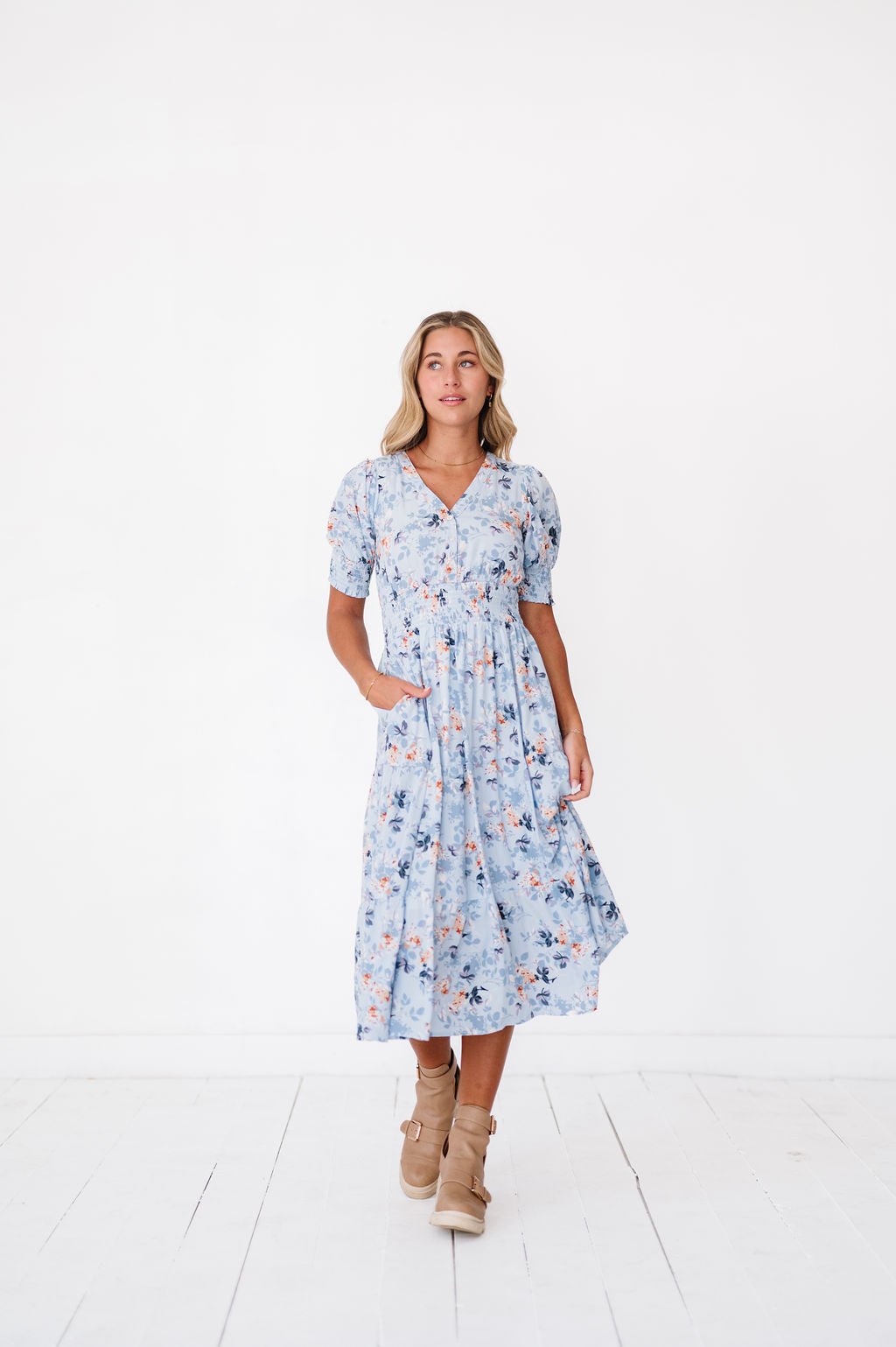 Margo Dress in Sky Blue - Mack & Harvie