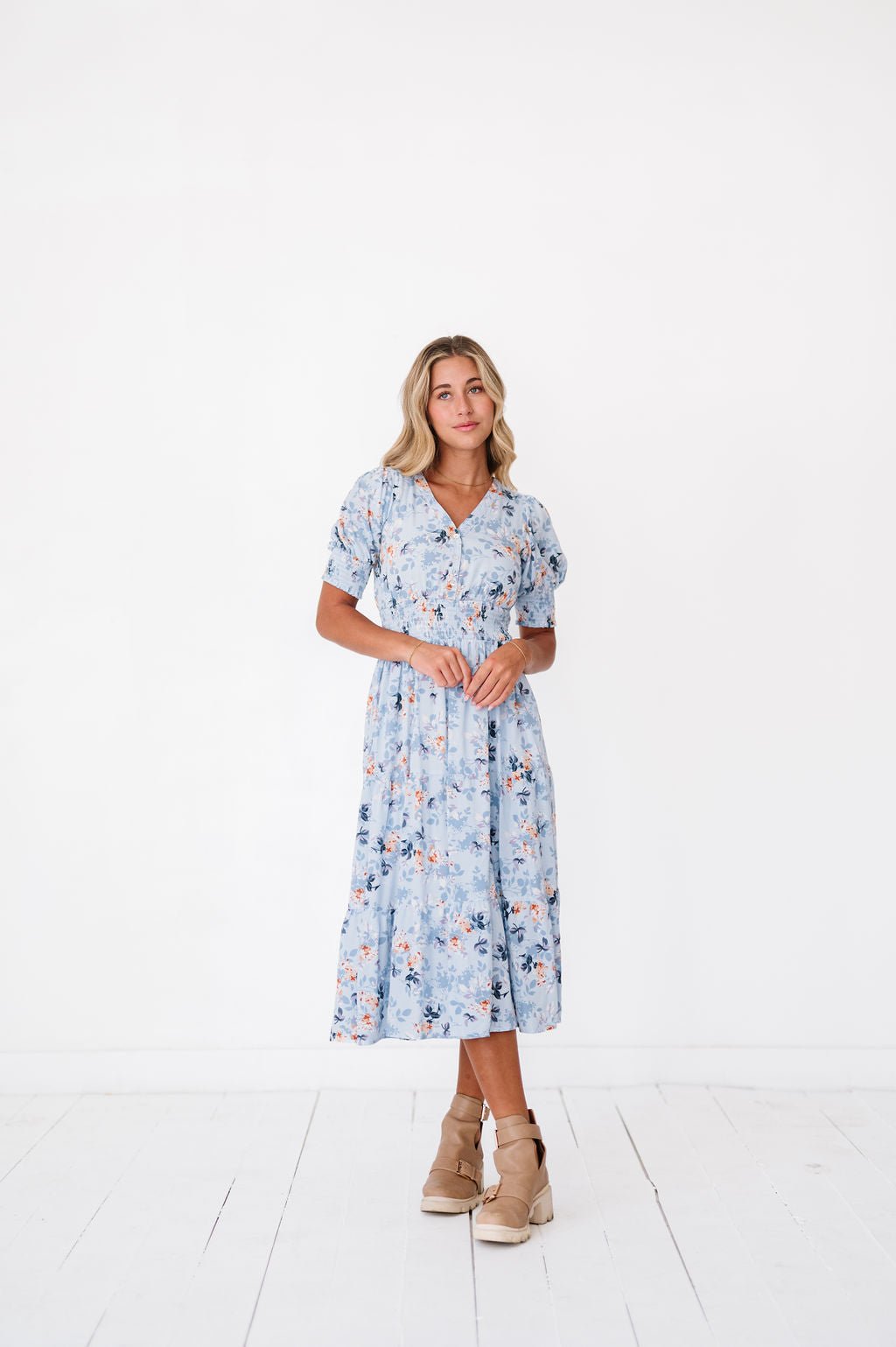 Margo Dress in Sky Blue - Mack & Harvie