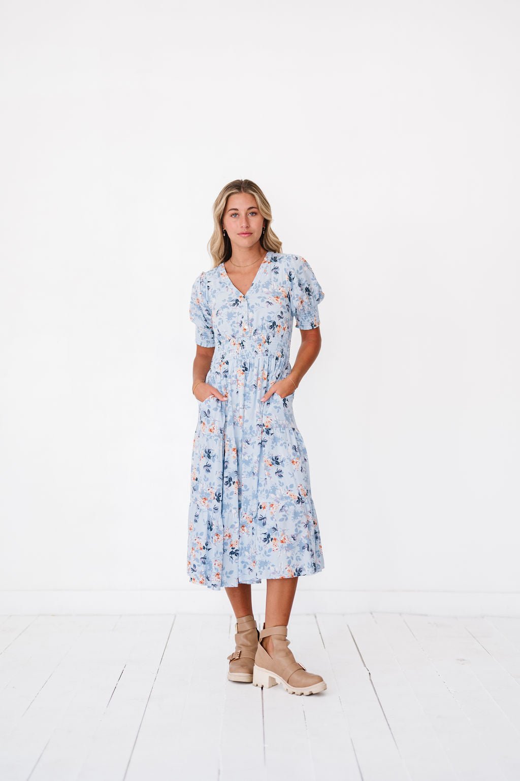 Margo Dress in Sky Blue - Mack & Harvie