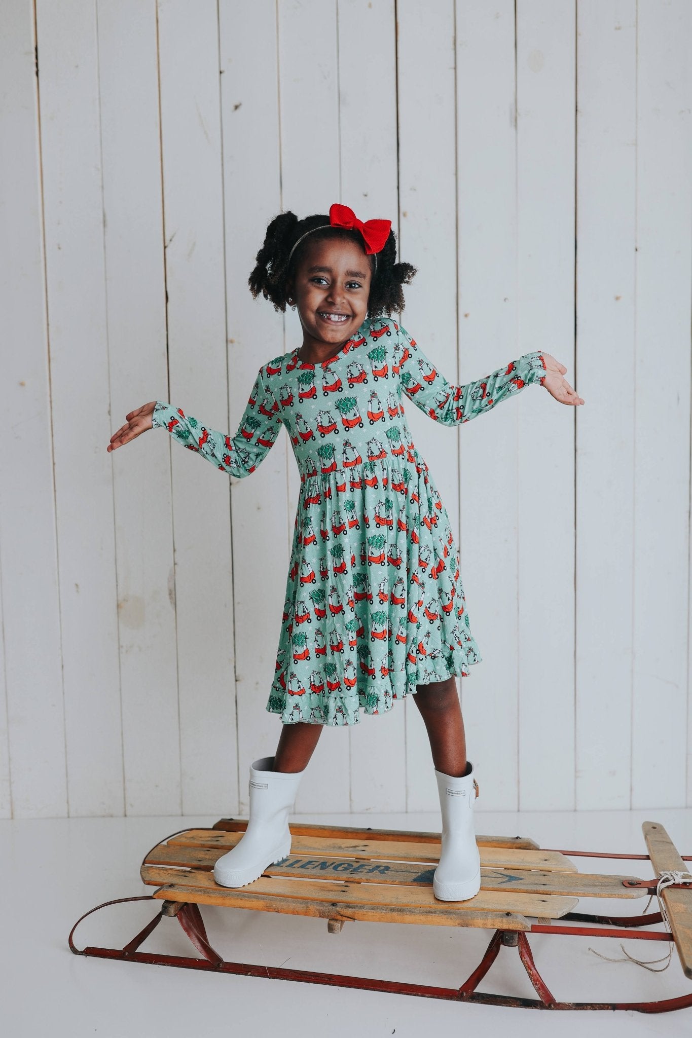 MERRY LITTLE CHRISTMAS DREAM RUFFLE DRESS - Mack & Harvie