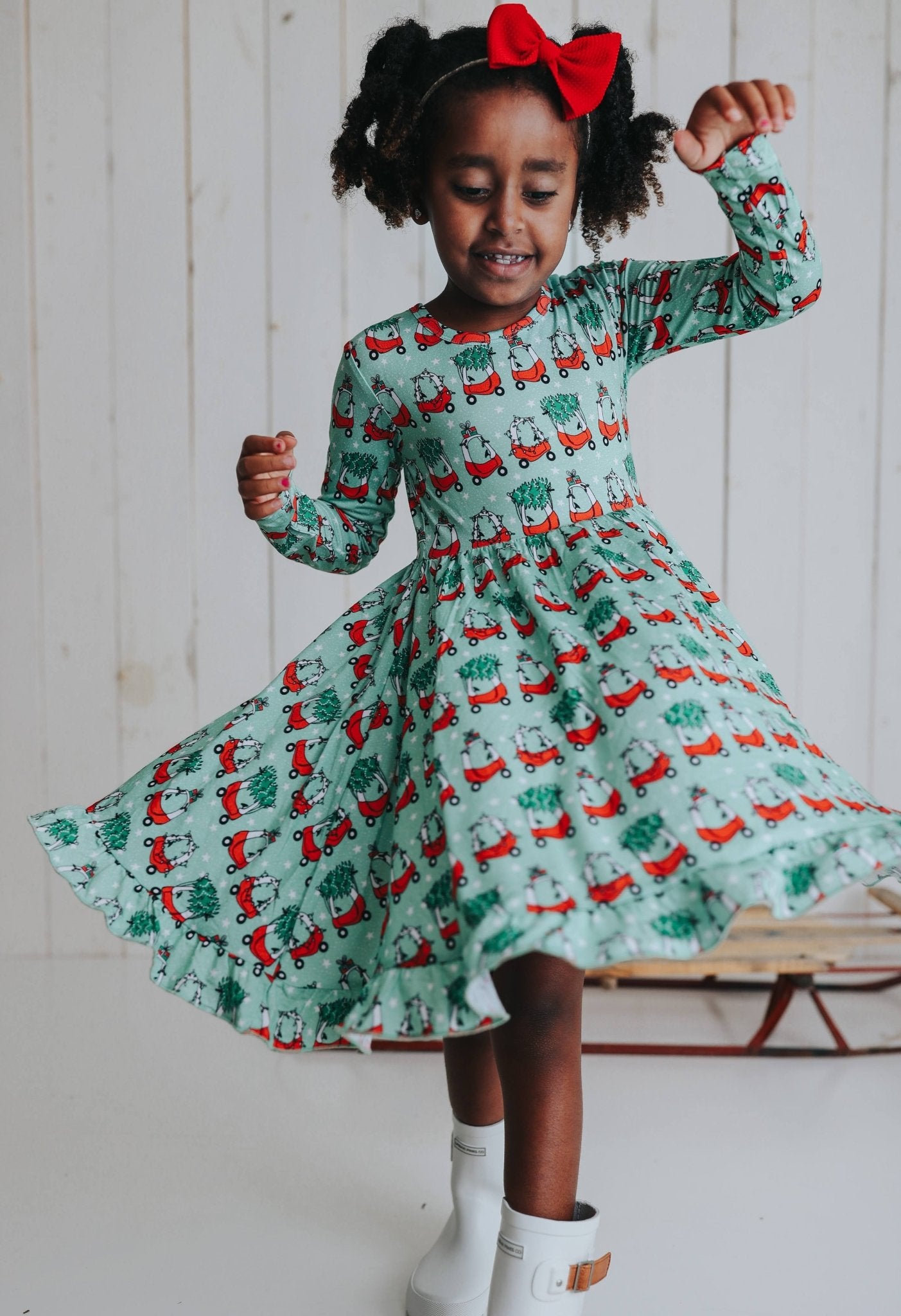 MERRY LITTLE CHRISTMAS DREAM RUFFLE DRESS - Mack & Harvie