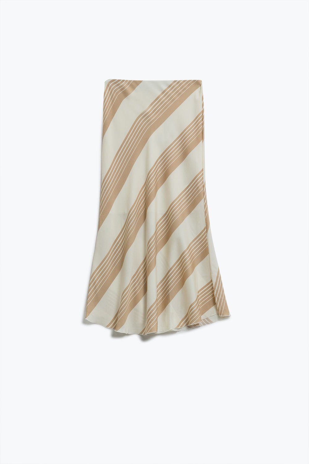 Midi Skirt in Cream With Light Beige Stipes - Mack & Harvie