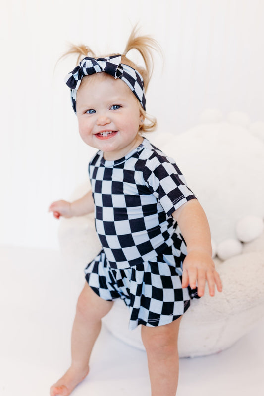 MIDNIGHT CHECKERS DREAM BODYSUIT DRESS - Mack & Harvie