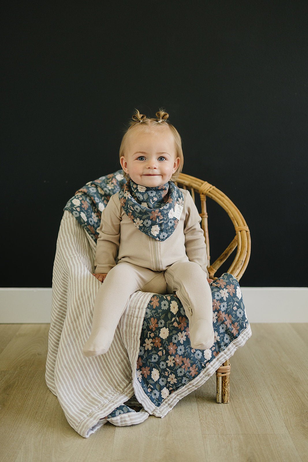 Midnight Floral Muslin Bib - Mack & Harvie