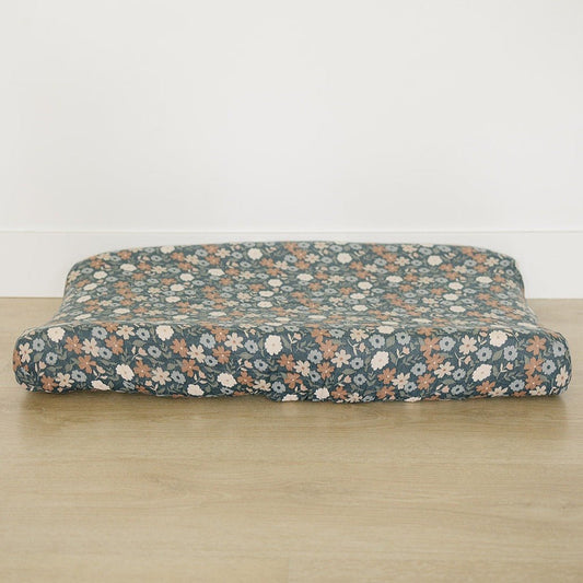 Midnight Floral Print Muslin Changing Pad Cover - Mack & Harvie